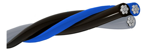 305 Metros - Fio Ramal De Aluminio Triplex 10 Mm - N Isolado Cobertura Preto Cinza E Azul