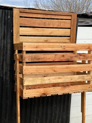 Cesto de basura de madera con tapa clearance