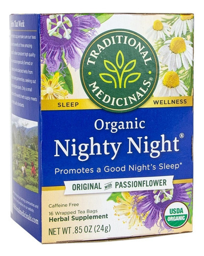 Té Orgánico Traditional Medicinals Nighty Night 16 Sobre Se