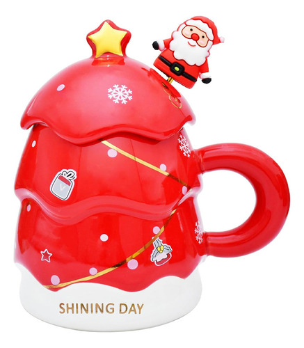 Taza De Café De Cerámica Festiva, Taza De Árbol De Navidad