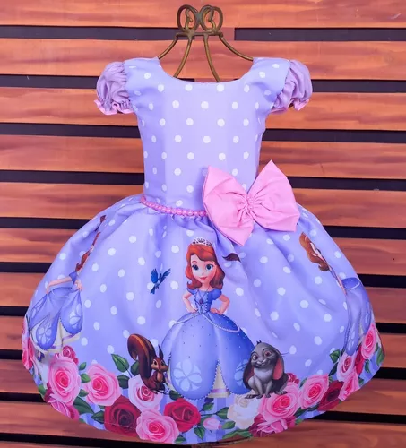 Vestido Princesa Princesinha Sofia 1 A 4 Anos Promoção