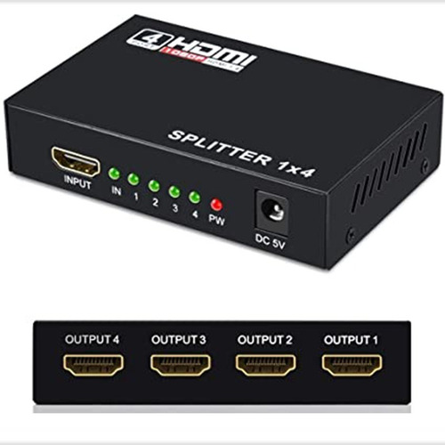 Imagen 4 de 4 de Spliter Multiplicador Hdmi 1 Entrada 4 Salidas Full Hd 1080p