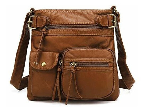 Bolso De Hombro Multi Bolsillo Faux Leather, H1833.