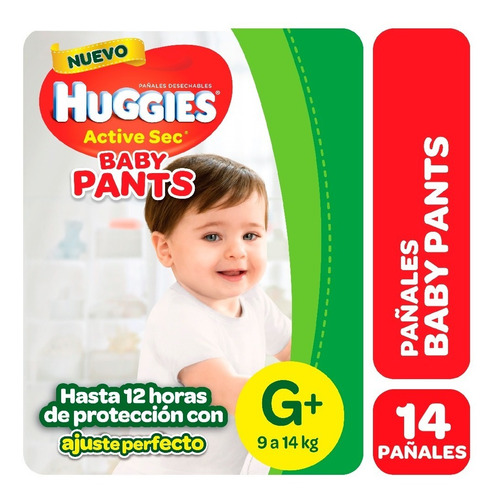 Pañales Huggies Active Sec Baby Pants Maxipack P M G Xg Xxg