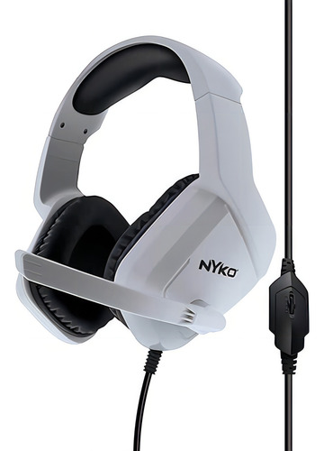 Headset Gamer Np5 4500 40mm Plug P2 3.5mm Nyko Ps4 Ps5 Pc Cor Branco Cor Da Luz Sem Luz