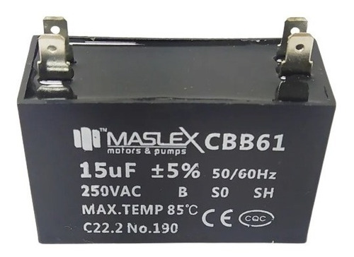 Imagen 2 de 2 de Capacitor Marcha Cuadrado 12 15 250v Con Terminales Nevera