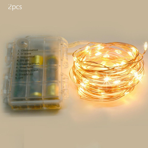 3 Lámpara De Hadas De Luz De Navidad De 2 Uds Cálido