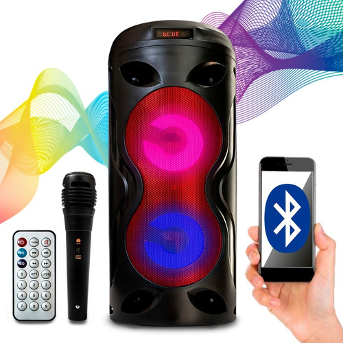 Caixa De Som Amplificada Portátil Bluetooth Microfone Grátis