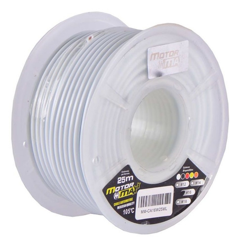 Imagen 3 de 7 de Cable Automotriz N°16, Blanco, 105°c, 25m Pc