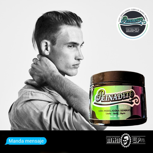 Cera Gel Man Up Hombre 150 Gr Cabello Barba Pomade Kit 3 Pza