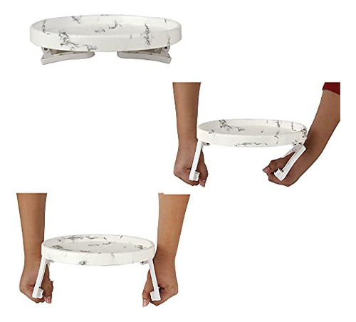 Mesa Con Clip Para Brazo De Sofá Con Estampado De Mármol, Me
