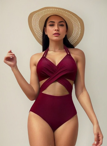 Traje De Baño De Malla De Una Pieza Para Vacaciones En La Pl