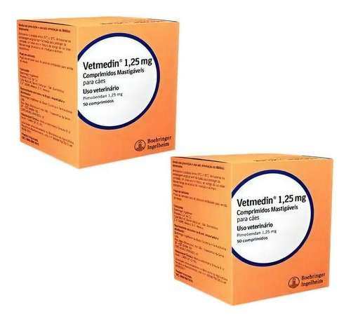 Kit 2 Vetmedin Mastigavel Para Caes 1,25mg C/50 Comprimidos