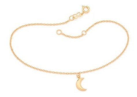 Imagem 1 de 4 de Tornozeleira Feminina Lua Banhada Ouro 18k Rommanel 551754