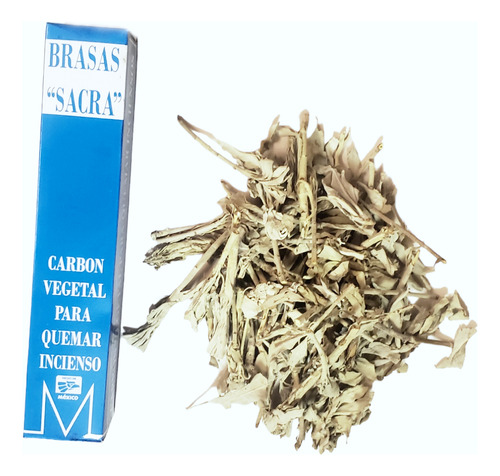 50gr Salvia Blanca En Hoja P/sahumar +caja De Carbón Vegetal