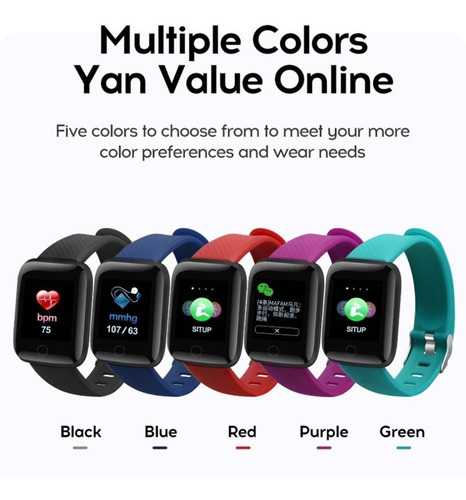 Reloj Deportivo Inteligente 116 Plus, Pulso Cardíaco