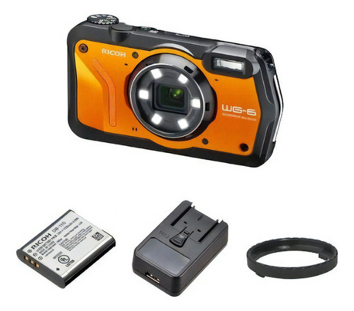 Ricoh Wg-6 Webcam Naranja Cámara Impermeable 20mp 