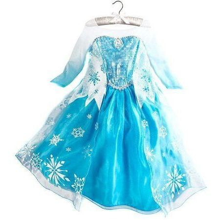 Disfraz Vestido De Elsa De Frozen Para Niña De 3-4 Años -