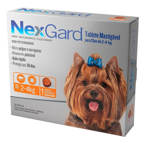 Antipulgas E Carrapatos Nexgard Para Cães De 2 A 4kg
