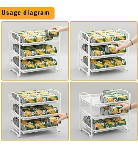 organizador de latas, organizador apilable para almacenamiento de hasta 36  latas, para armario de cocina o despensa