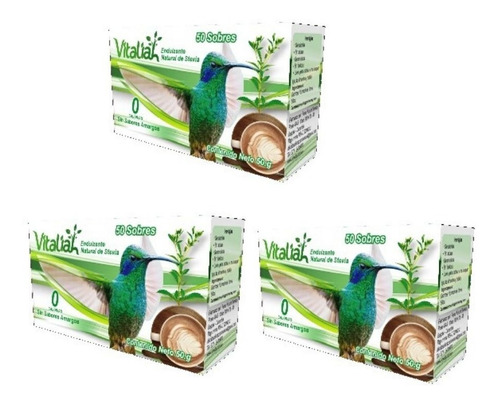 3 Pack Caja De 50 Sobres Stevia - Unidad a $7167