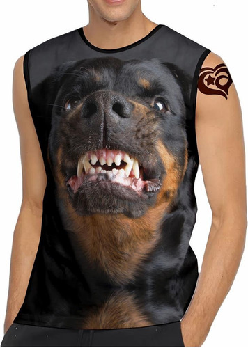 Camiseta Regata Cachorro Masculina Cão Rottweiler