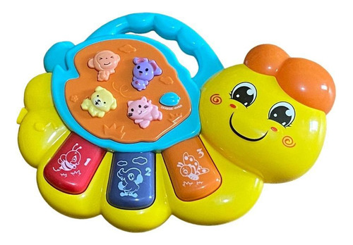 Brinquedo Infantil Teclado De Caracol Musical Com Luz E Som