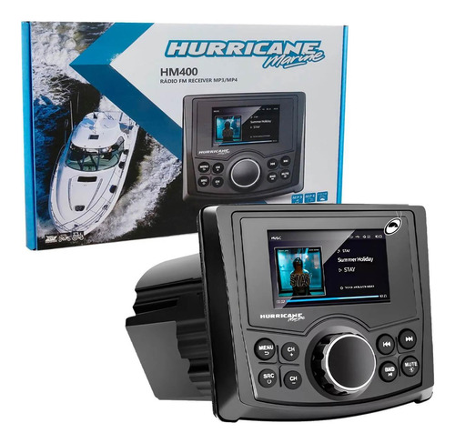 Rádio Marine Receiver Hm400 Hurricane 4x45w Bluetooth