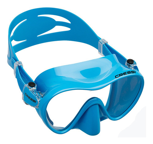Kit De Mergulho Máscara+respirador Cressi Frameless & Dry Cor Azul