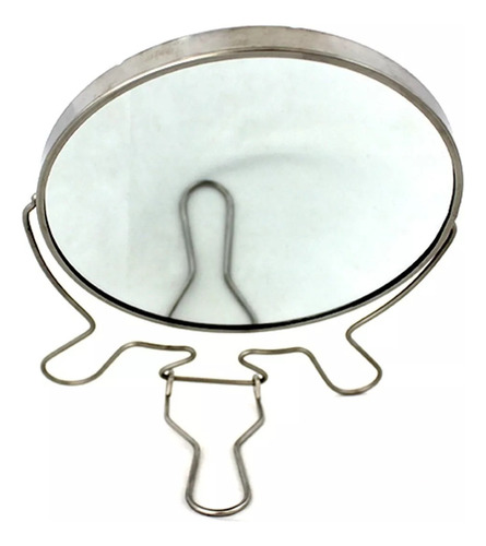 Espejo Circular Maquillaje Con Aumento 3x Base 10 cm Marco Acero Inoxidable