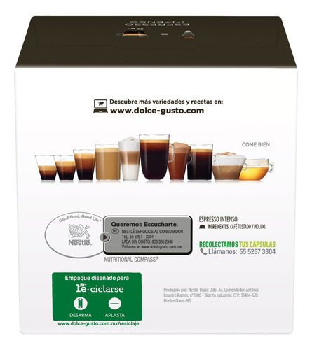 Café De Grano Nescafe Dolce Gusto Espresso 16 Cápsulas