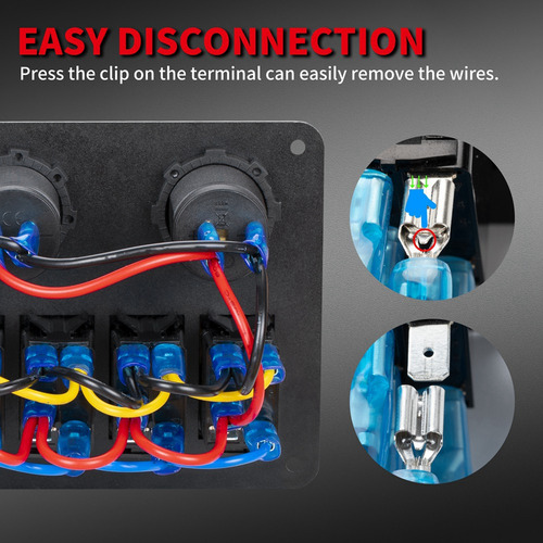 Panel De Interruptores Rocker Marine De 6 Bandas, Impermeabl