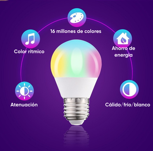Dapon Foco Rgb 10w Hogar 16 Millones De Colores 3piezas
