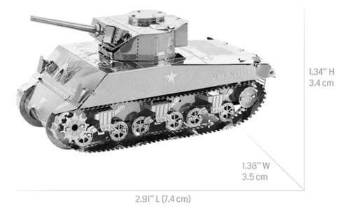 Tanque Sherman - Rompecabezas Metálico 3d Puzzle (Usado)