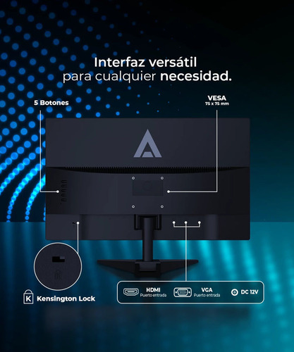 Monitor Acteck Con Pantalla De 19.5 60hz 127v Y Resolución