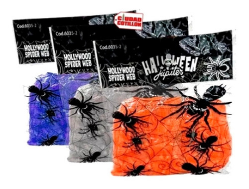 Telaraña Halloween Varios Colores Pack X1 - Ciudad Cotillón