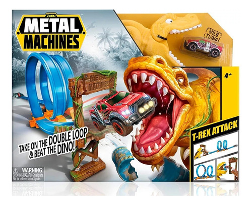 Pista De Autos Con Lanzador  Metal  Machines T Rex Attack 