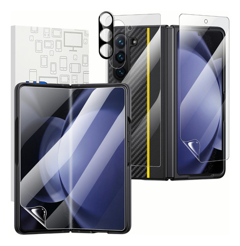 Funda Fibra Carbono Protective +mica Para Galaxy Zfold 5 Kit