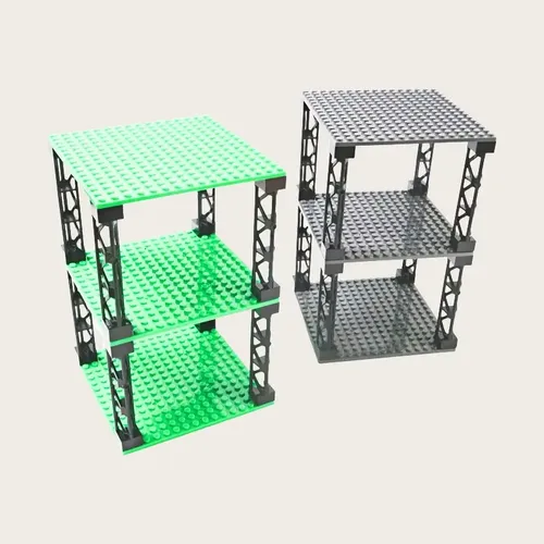 6 Placas De Construcción De 25x25 Cm Compatibles Con Bloques Duplo, En Verde, Azul Y Gris, Ideales Para Juegos Creativos