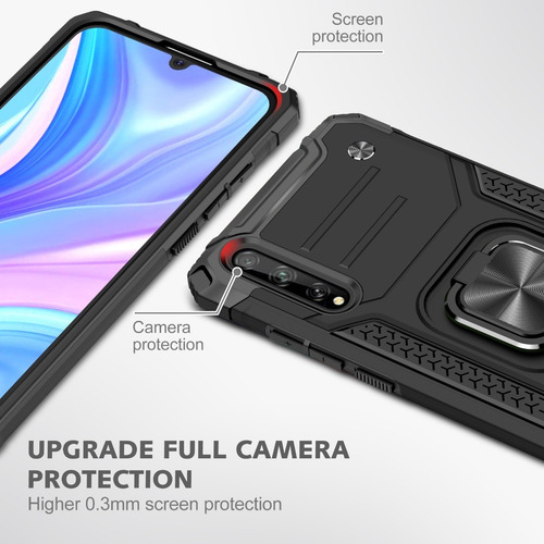 Funda Huawei Y6p / Y7p / Y8p + Cristal Templado Negro Huawei Y8p