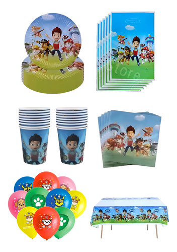 Set Patrulla Canina Cumpleaños Paw Patrol 20 Niños (91pcs)