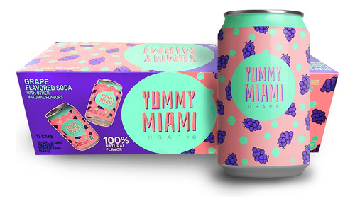 Yummy Miami Soda Uva 355ml Kosher 12 Pack