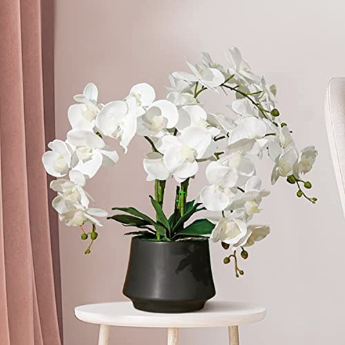 Fake Orchid White Orchids Artificial Flores Planta De Orquíd