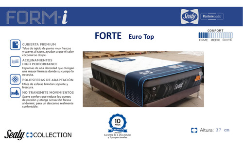 Colchón Sealy King Size Cranstone + 2 Almohadas Sealy Active