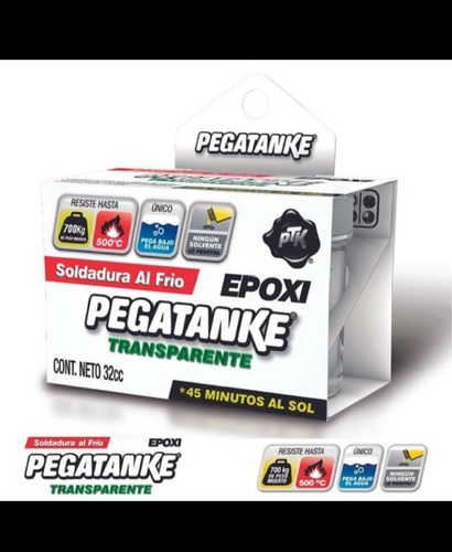 Imagen 2 de 4 de Pegatanke Acero, Blanca, Negro, Transparente