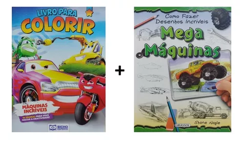 Livro Para Colorir Máquinas Grande Corrida B.e. - Papelaria Capital