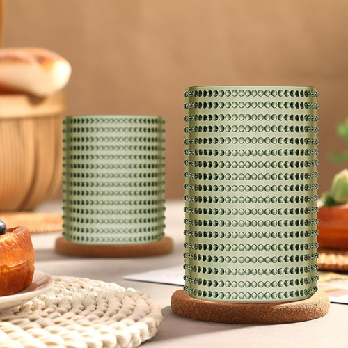 Juego De 12 Vasos Para Beber Hobnail De Estilo Vintage, Vaso