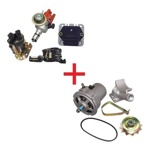 Kit Alternador 55a + Ignição Eletrônica Kombi Fusca Brasilia