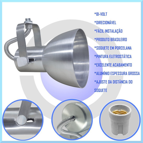 Imagem 3 de 7 de Spot Luminaria Iluminacao Industrial Lampada Comum Led E27