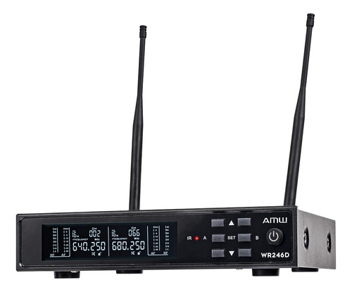 Microfone Sem Fio Duplo Digital Amw Au300 Pro + Case . Loja